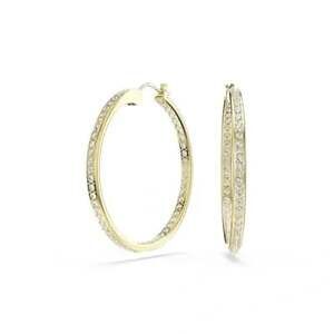 Swarovski Stone Hoop Earrings Gold-Tone Crystal Pavé